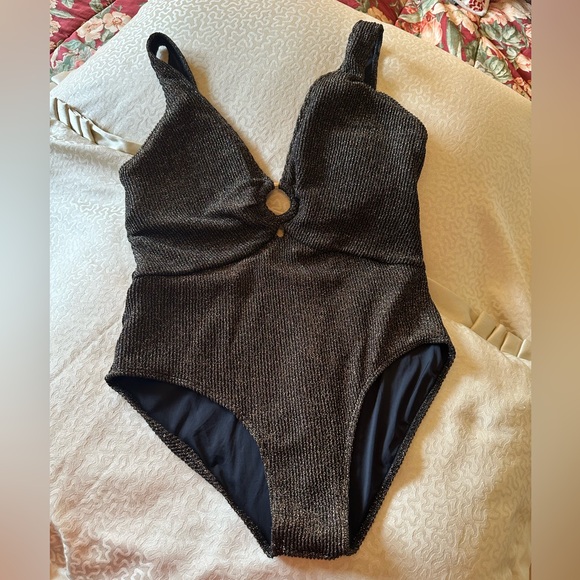 Guria black and gold swimsuit with Plunging V-Neck size XL - Picture 5 of 12